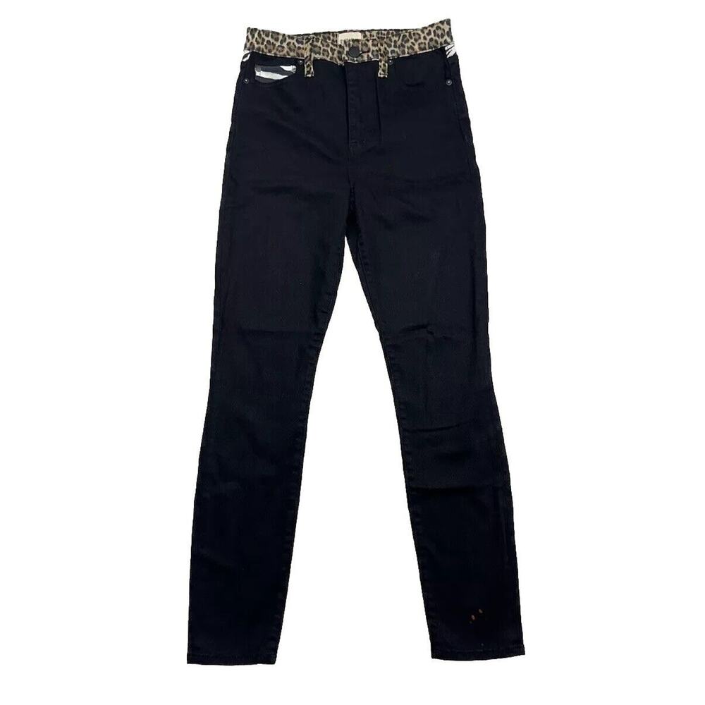 Alice + Olivia Jeans Black High Rise Skinny‎ Queen of the Night Size 25